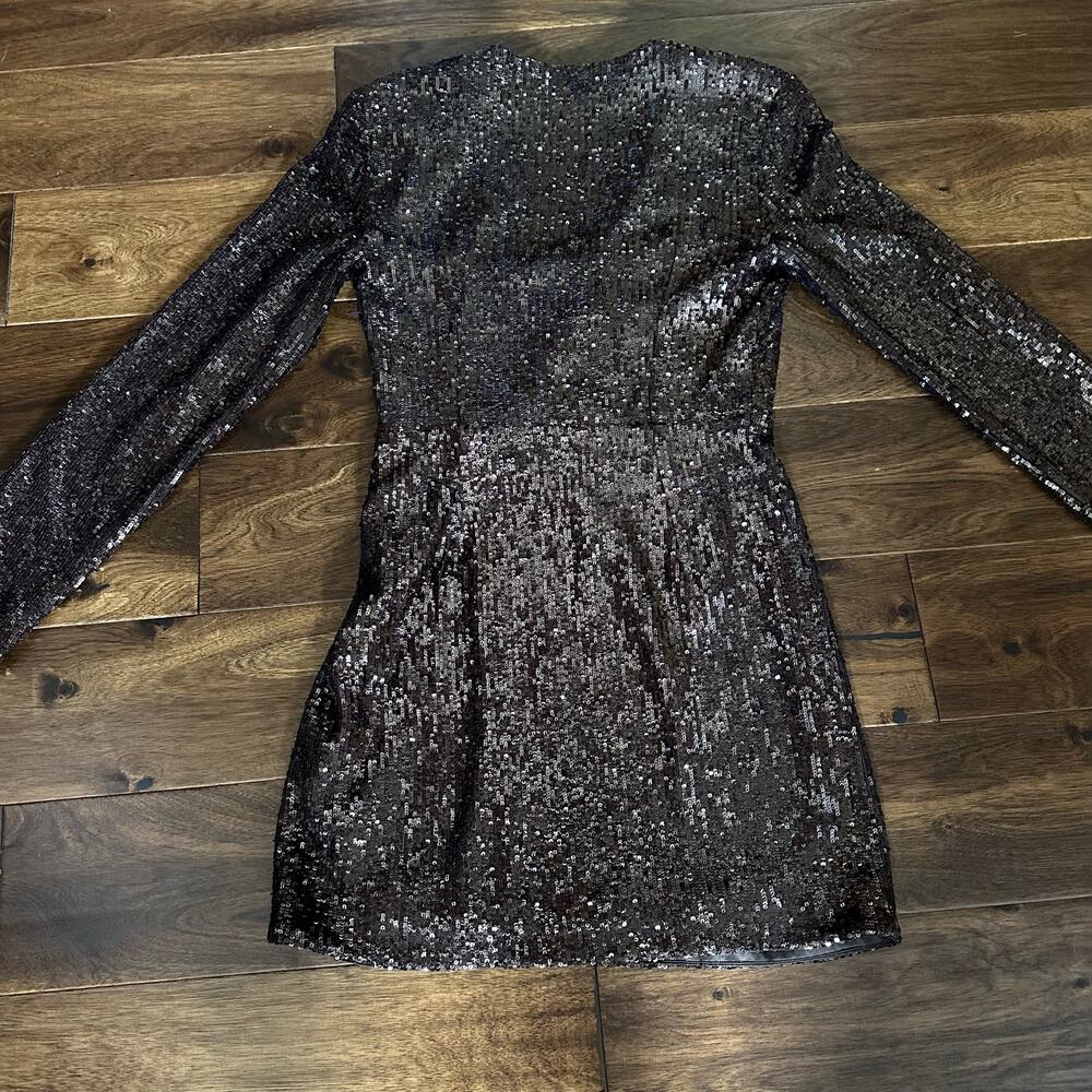 Jonathan Simkhai Monty Wrap Effect Sequin Mini Dr… - image 6